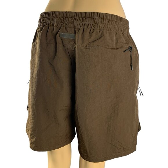 Richie Le Collection Cargo Short Mens Sz M Brown Utility RLC Pockets Drawstring - Picture 6 of 9